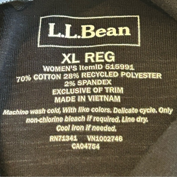 L.L. Bean Black Mock Turtleneck Sweater Size XL With Kangaroo Pockets - Picture 7 of 9